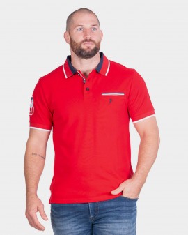 Polo piqué grande taille rouge