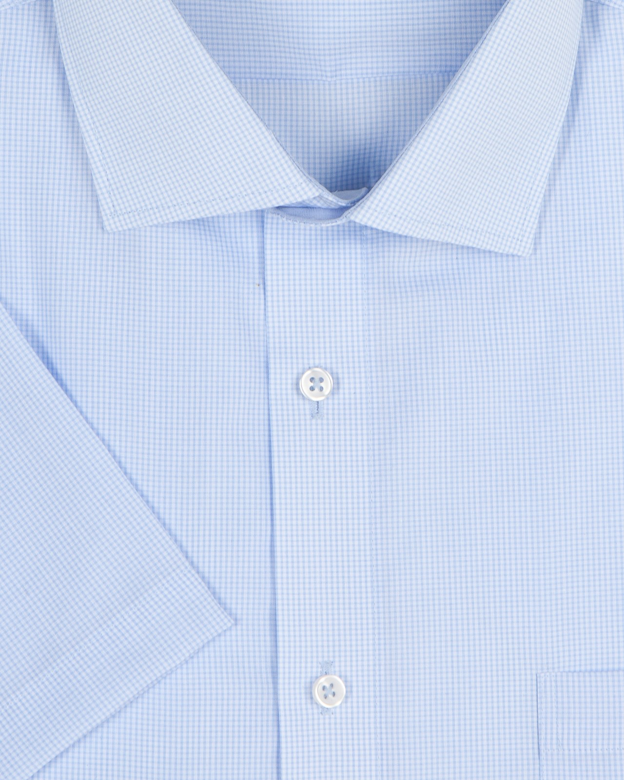 Chemisette grande taille micro vichy bleu ciel