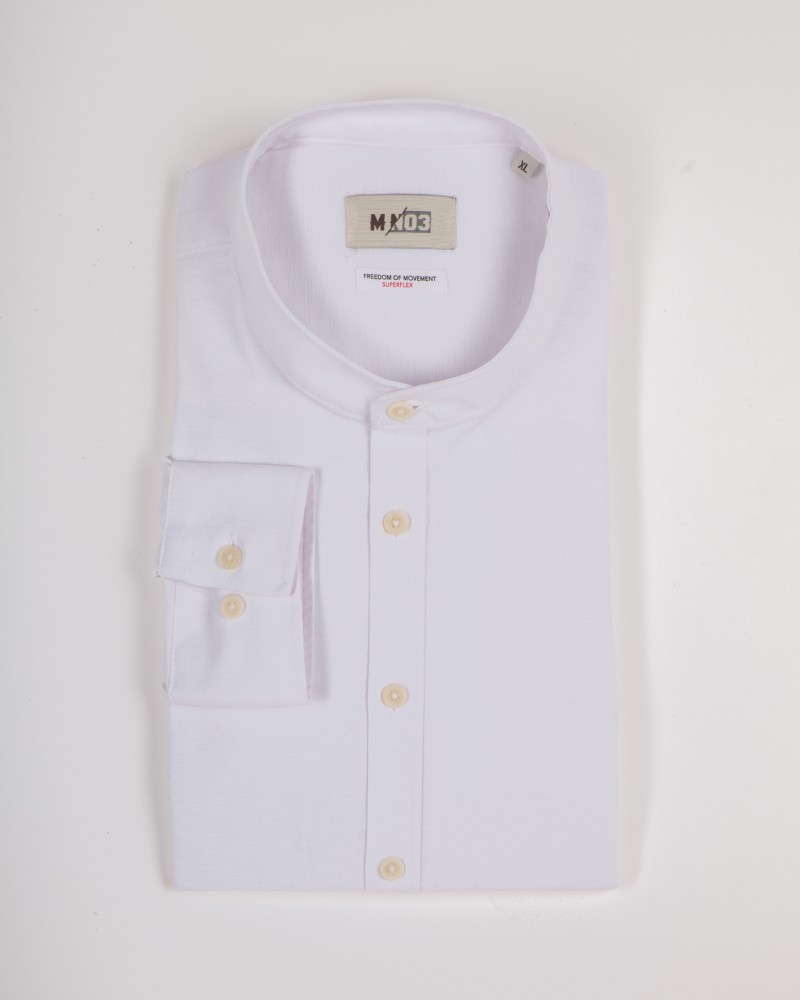 Chemise orxford col mao grande taille blanc
