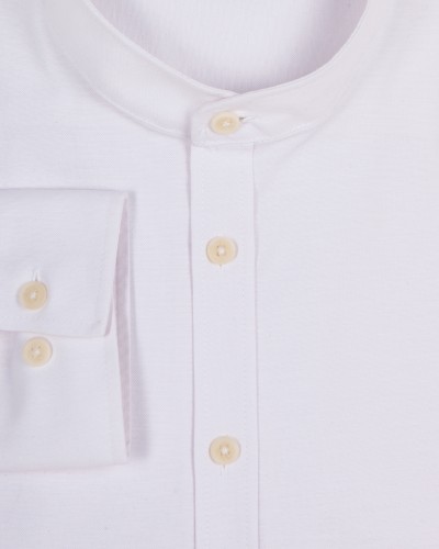 Chemise orxford col mao grande taille blanc
