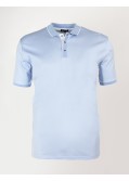 Polo jacquard grande taille bleu ciel