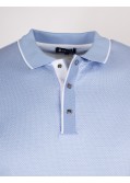 Polo jacquard grande taille bleu ciel