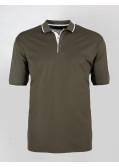 Polo piqué mercerisé grande taille vert kaki