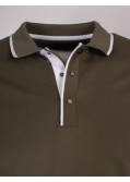 Polo piqué mercerisé grande taille vert kaki