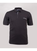 Polo oxford mercerisé grande taille anthracite