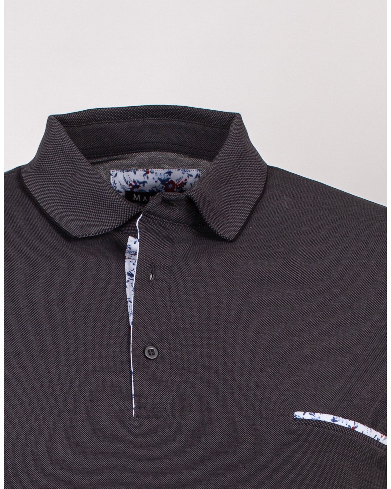 Polo oxford mercerisé grande taille anthracite