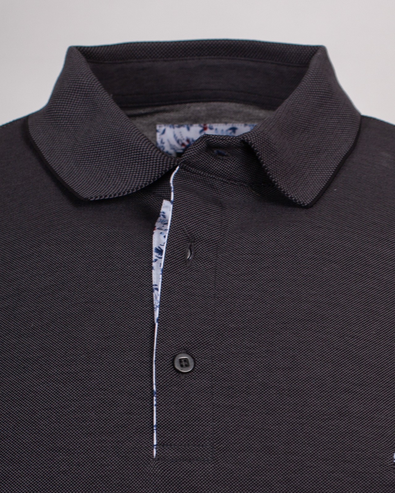 Polo oxford mercerisé grande taille anthracite