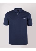 Polo oxford mercerisé grande taille bleu