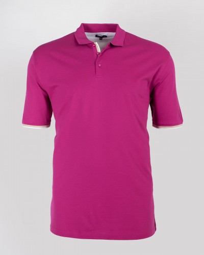 Polo oxford mercerisé grande taille framboise