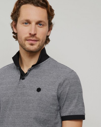 Polo oxford grande taille anthracite