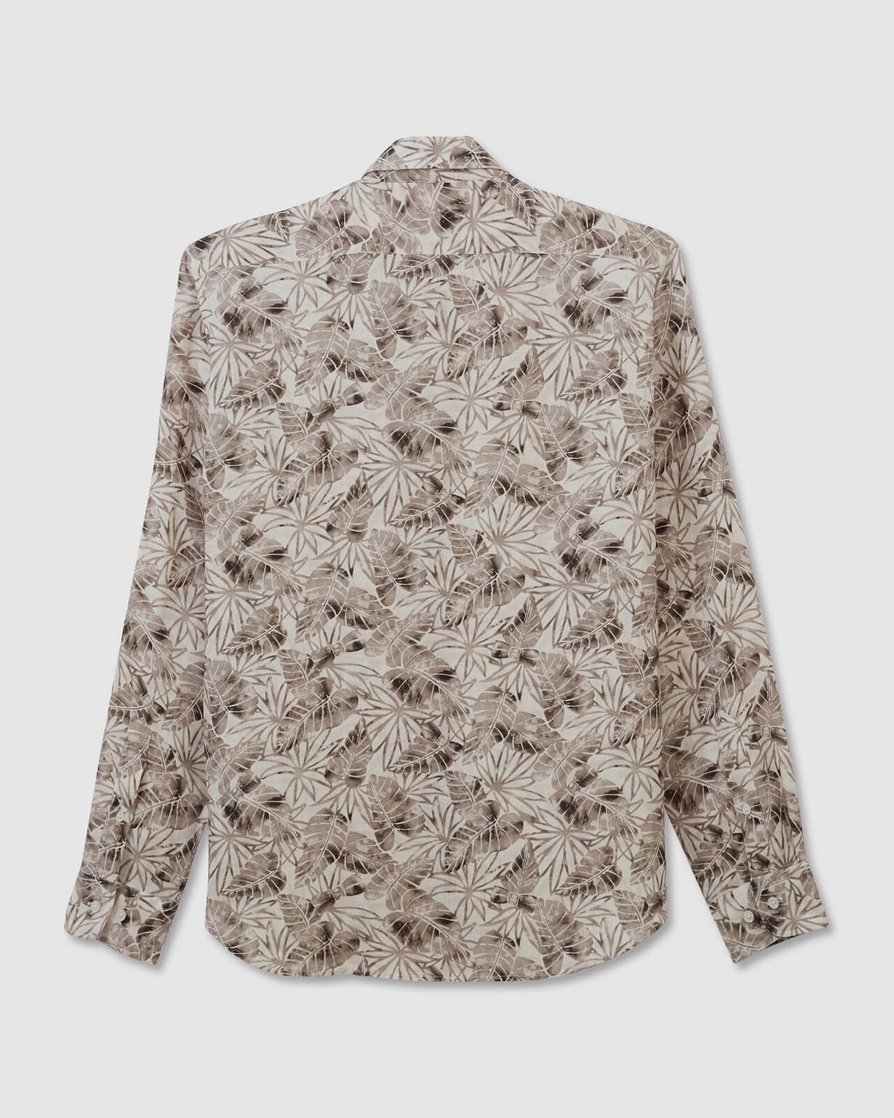 Chemise slim en lin grande taille beige