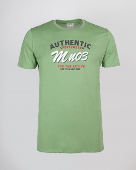 Tee-shirt pour homme grand imprimé vert amande