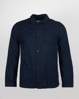 Surchemise en coton lin grande taille bleu marine