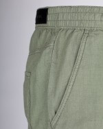 Pantalon chino en coton lin grande taille vert kaki