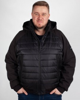 Blouson bimatière grande taille noir