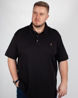 Polo interlock grande taille noir