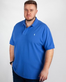 Polo piqué grande taille bleu