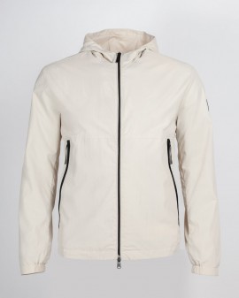 Blouson bicolore grande taille beige