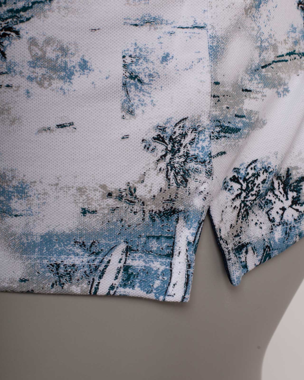 Polo piqué fantaisie grande taille blanc