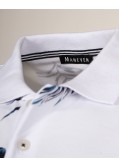 Polo imprimé grande taille blanc