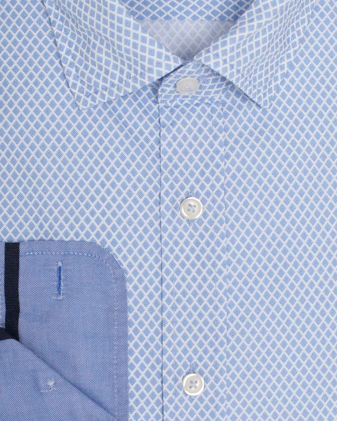 Chemise géométrique grande taille bleu ciel