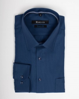 Chemise dobby grande taille bleu