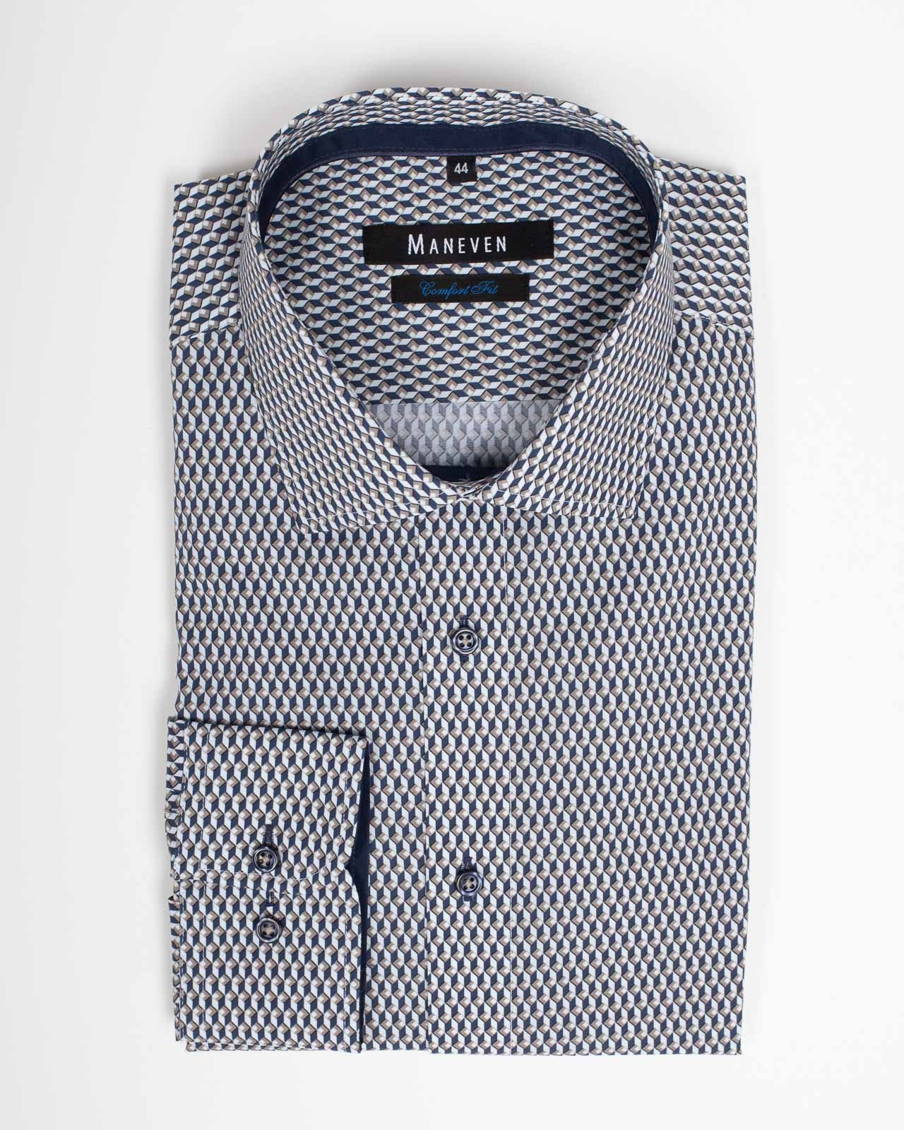 Chemise géométrique grande taille bleu marine