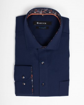 Chemise piqué grande taille bleu marine