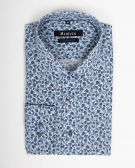 Chemise imprimé grande taille bleu