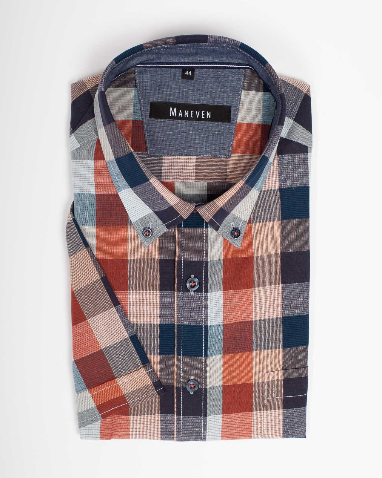 Chemisette à carreaux grande taille bleu