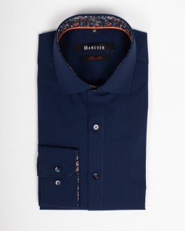 Chemise piqué manches extra-longues 72 cm bleu marine