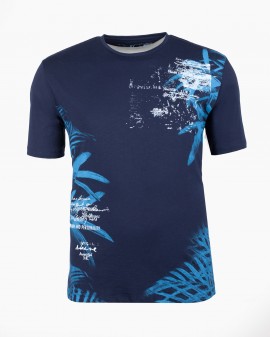 Tee shirt flammé grande taille bleu marine