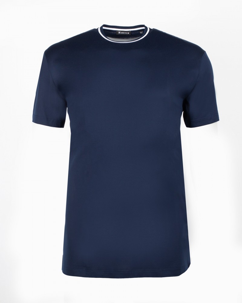 Tee-shirt jersey mercerisé grande taille bleu marine