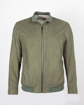 Blouson suédine grande taille vert kaki