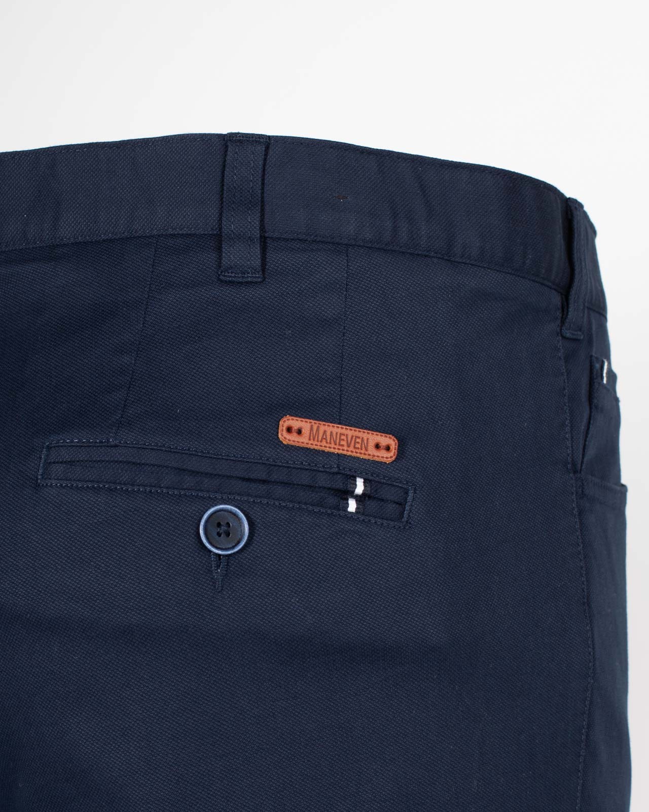 Pantalon chino armuré grande taille bleu marine