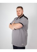 Polo bicolore grande taille gris