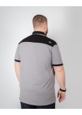 Polo bicolore grande taille gris