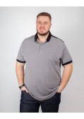 Polo bicolore grande taille gris