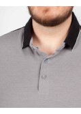 Polo bicolore grande taille gris