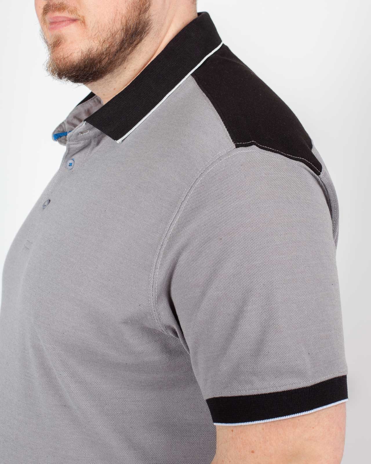 Polo bicolore grande taille gris