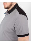 Polo bicolore grande taille gris