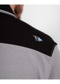 Polo bicolore grande taille gris
