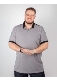 Polo bicolore grande taille gris