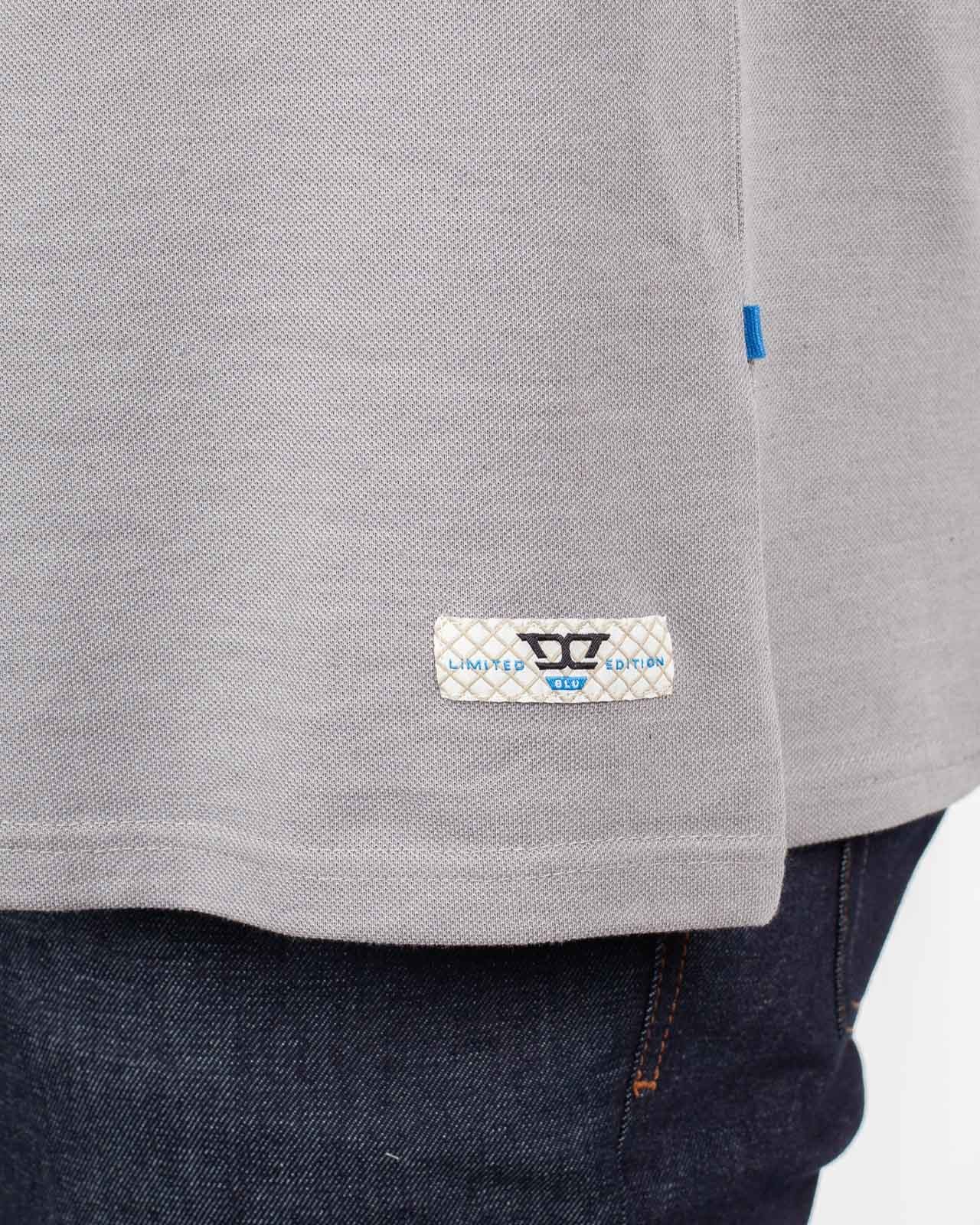 Polo bicolore grande taille gris