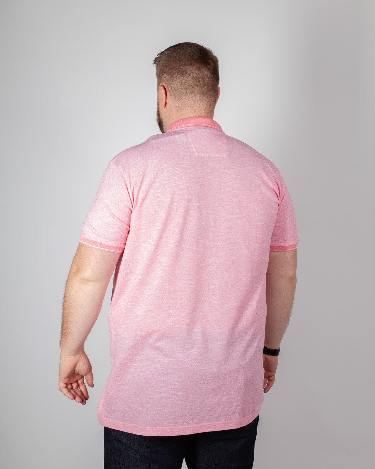 Polo flammé grande taille rose saumon