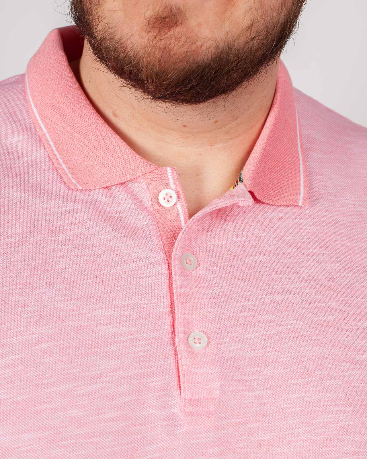 Polo flammé grande taille rose saumon