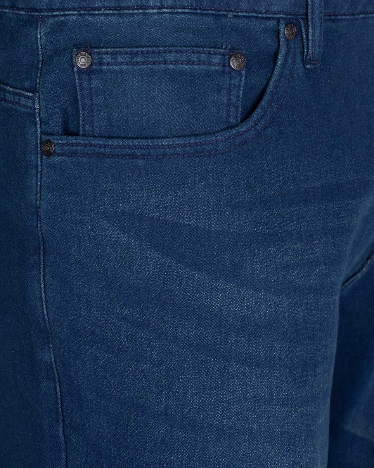 Jean slim ultra stretch grande taille en maille bleu foncé