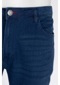 Jean slim ultra stretch grande taille en maille bleu foncé