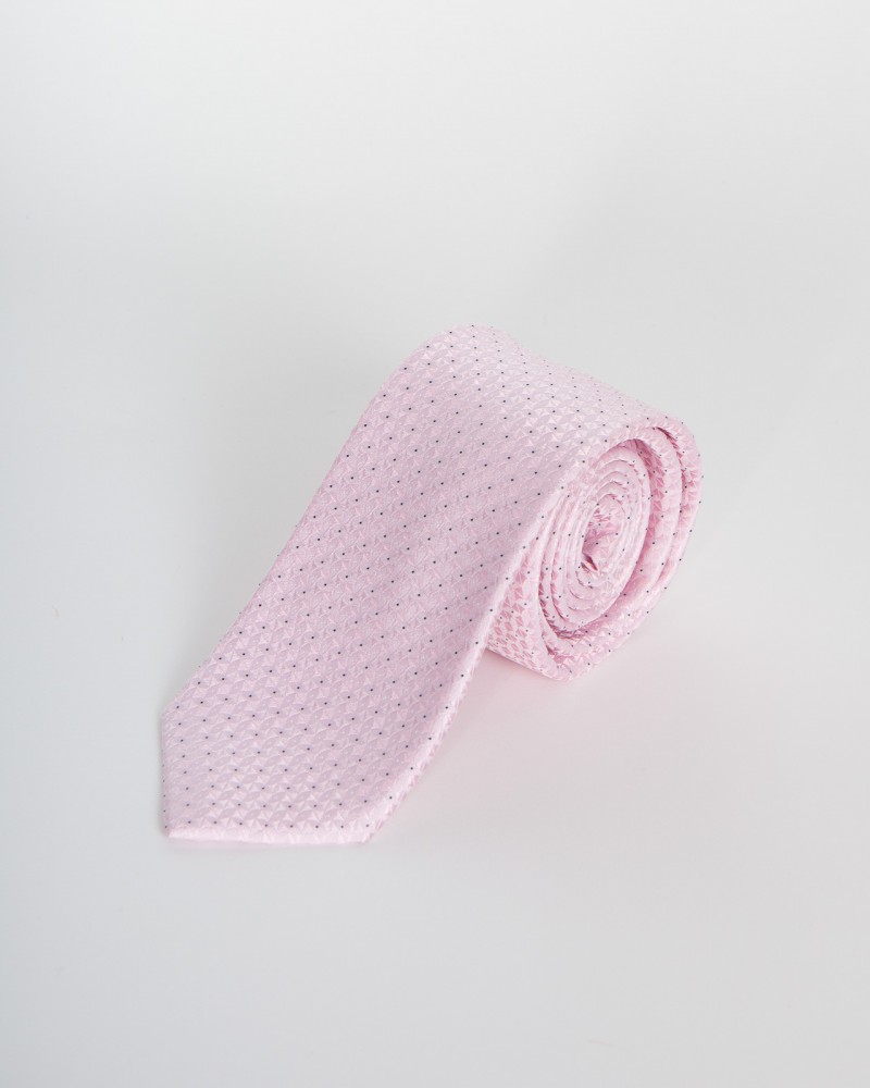 Cravate extra-longue 160 cm géométrique rose pâle