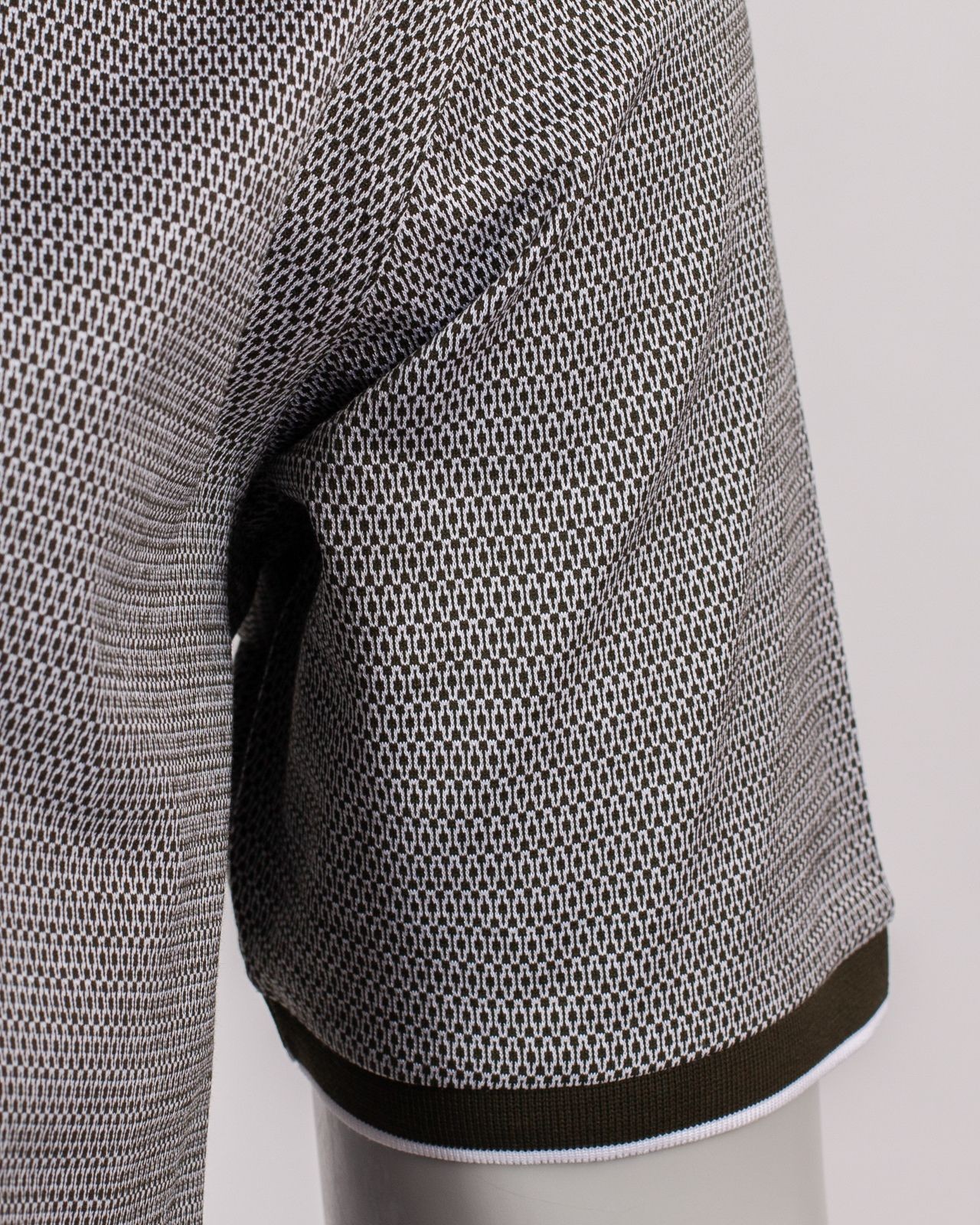 Polo jacquard grande taille vert kaki